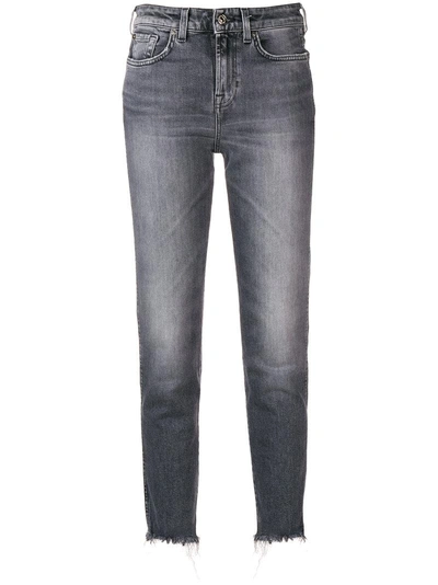 7 For All Mankind Relaxed Skinny Faded-wash Stretch-denim Jeans In Grey