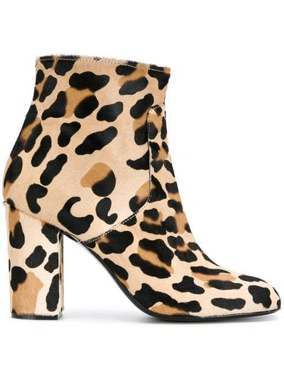 P.a.r.o.s.h Leopard Print Ankle Boots In Neutrals