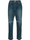 Sacai Slim Cropped Jeans - Blue