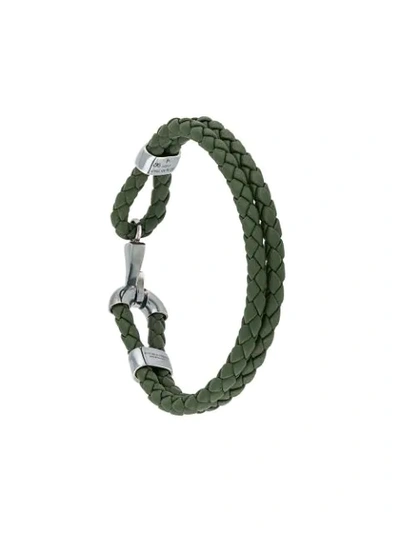 Bottega Veneta Armband Mit Intrecciato-flechtmuster In Green