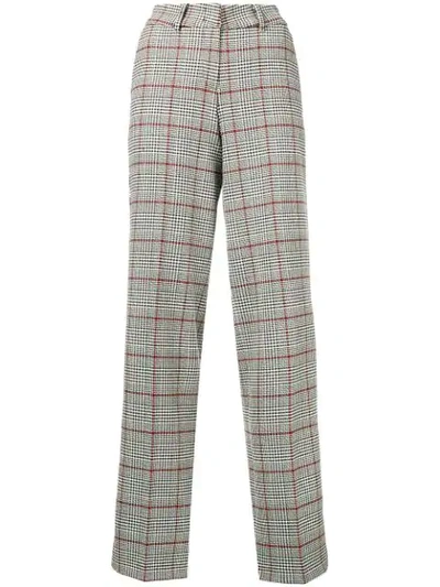 Cambio Houndstooth Tailored Trousers In White