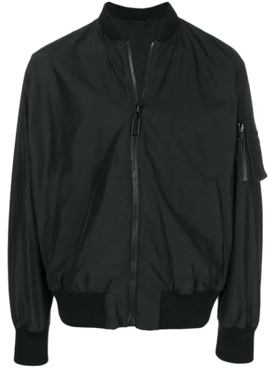 Versus Sequin Logo Bomber Jacket In Black