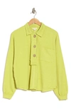 Blu Pepper Button Placket Sweater Top In Citron