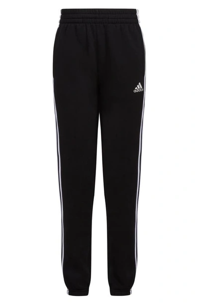 Adidas Originals Kids' Essential 3-stripes Fleece Sweatpants In Black