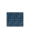 Fendi Ff Logo Bi-fold Wallet In Blue