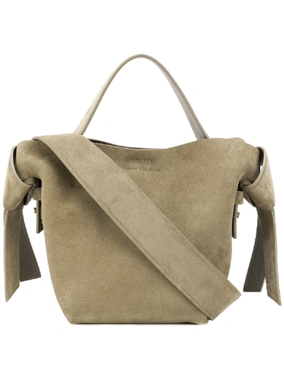 Acne Studios Grey Musubi Mini Suede Leather Shoulder Bag