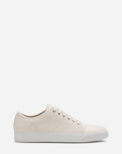 Lanvin Dbb1 Leather And Suede Sneakers For Male In Cream