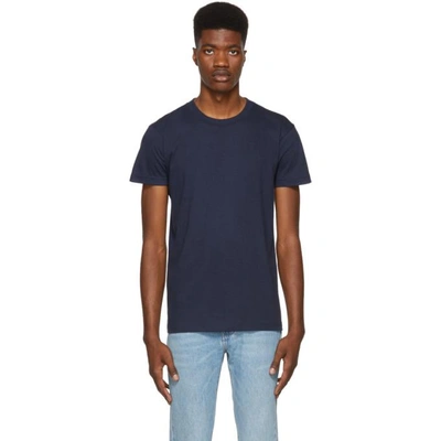 Naked And Famous Denim Blue Ringspun Cotton T-shirt In Navy