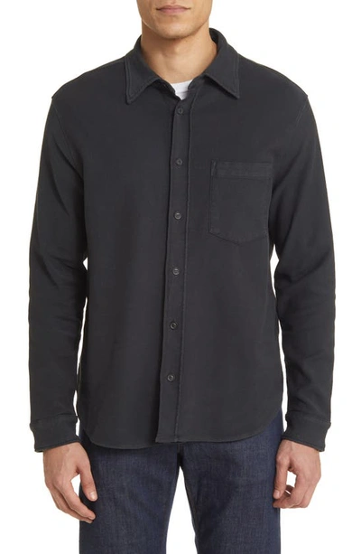 Citizens Of Humanity Luca Bucket Dye Knit Button-up Shirt In Gravel