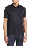 Emporio Armani Short Sleeve Polo Shirt In Solid Blue