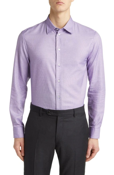 Emporio Armani Micropattern Sport Shirt In Purple Dot