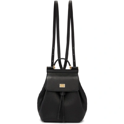 Dolce & Gabbana Sicily Black Leather Backpack