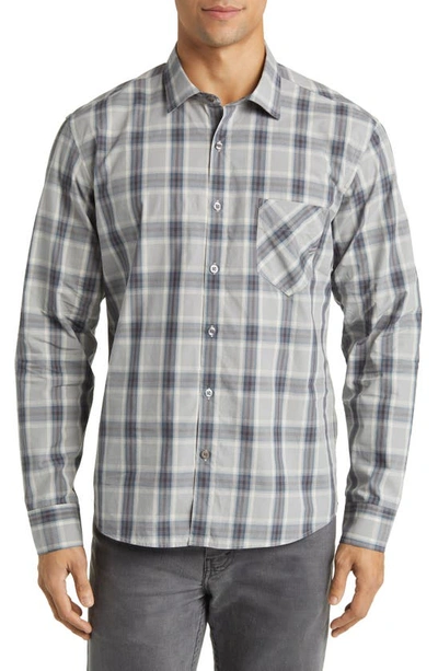 Billy Reid John Plaid Button-up Shirt In Grey/ Blue