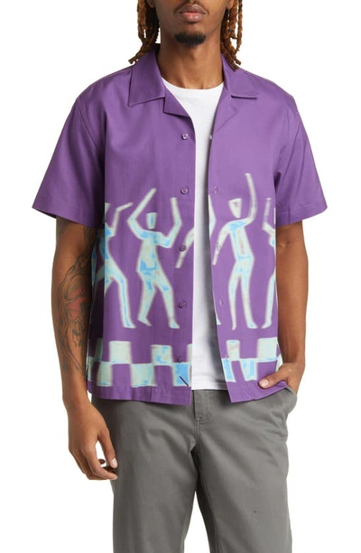 Saturdays Surf Nyc Canty Dancer Camp Shirt In Crushed Grape