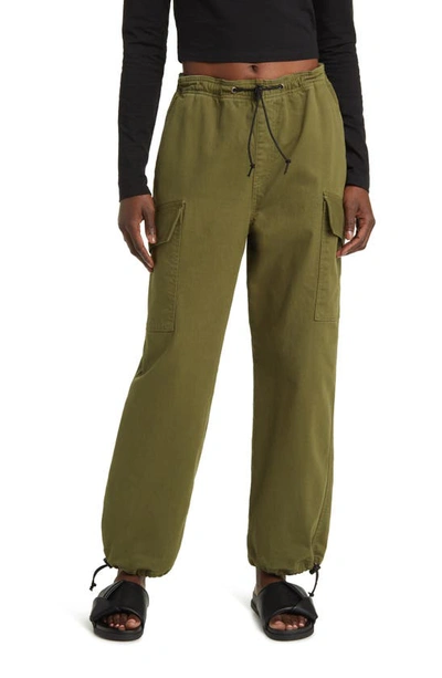 Askk Ny Stretch Cotton Parachute Trousers In Green