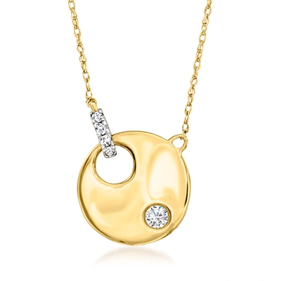 Ross-simons Diamond Circle Necklace In 14kt Yellow Gold In Multi