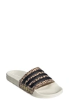 Adidas Originals Adilette Shower Slide Sandal In Off White/black/beige