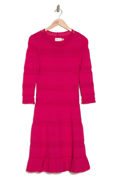 Eliza J Textured Fit & Flare Dress In Pink