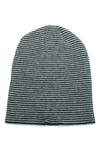 Portolano Mini Stripe Slouchy Hat In Black/ Light Grey