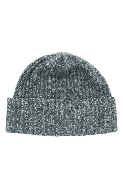 Portolano Cashmere Tweed Beanie In Satin Grey