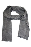 Portolano Stripe Knit Scarf In Black/ Heather Grey