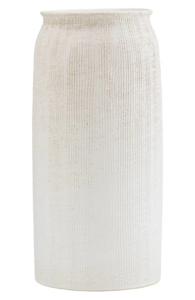 Sagebrook Home Ceramic 13-inch Ridged Vase In White
