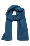 Portolano Stitched Cashmere Scarf In Palace Blue