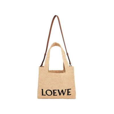 Loewe Medium Logo Font Tote Bag In Black