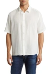 Rag & Bone Dalton Short Sleeve Button-up Cotton Gauze Shirt In Lily
