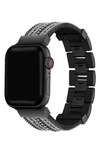 The Posh Tech Beaded Apple Watch® Bracelet Watchband In Black/ Silver