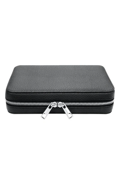 The Posh Tech Watch Band Leather Travel Case In Black