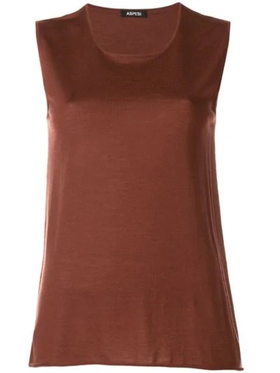 Aspesi Sleeveless Knit Top - Brown