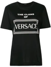 Versace Black Cotton Logo T-shirt In Nero