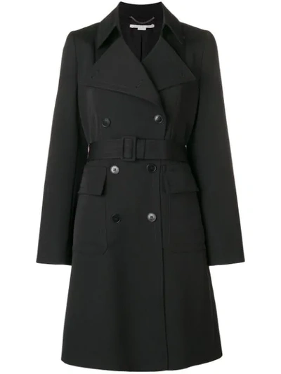 Stella Mccartney Double Breasted Trench Coat - Black