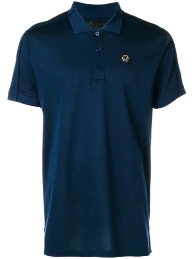 Philipp Plein Logo Plaque Polo Shirt - Blue