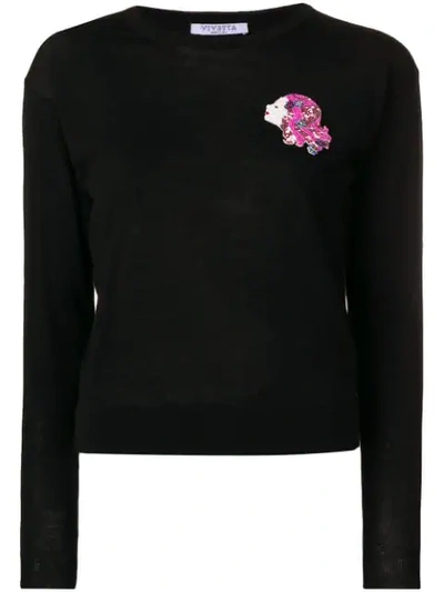 Vivetta Embellished Patch Sweater - Black