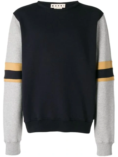 Marni Contrasting Panel Sweater - Blue