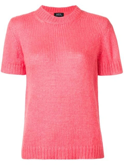 Apc A.p.c. Short Sleeve Sweater - Pink