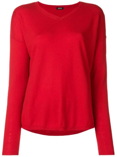 Aspesi V-neck Pullover - Red