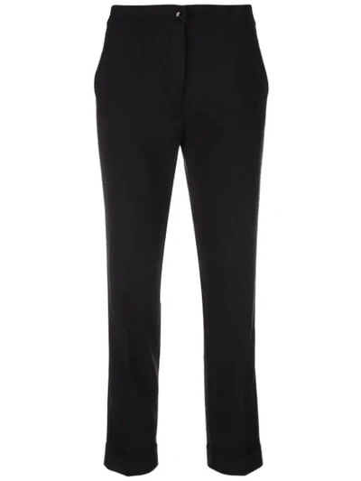 Etro Cropped Slim-fit Trousers In Black