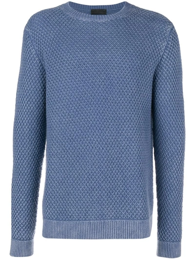 Iris Von Arnim Waffle Knit Sweater In Blue