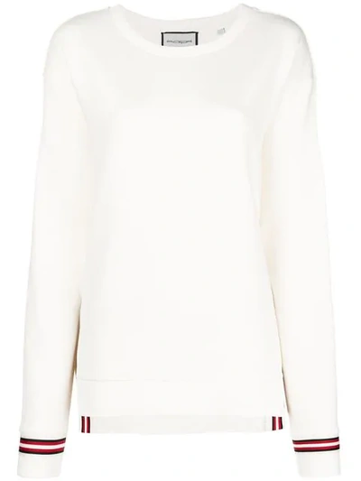Roqa Stripe Detail Sweater In White