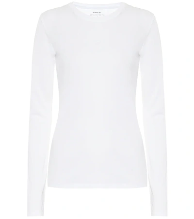 Vince Essentials Cotton-jersey T-shirt In White