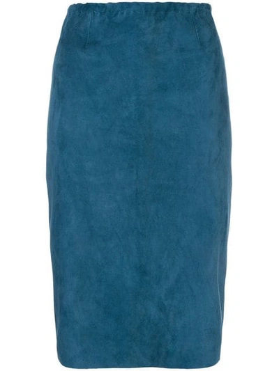 Stouls Gilda Pencil Skirt In Blue