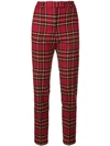 Ermanno Scervino Tartan Fitted Trousers In Red
