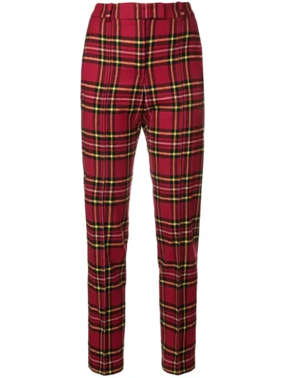 Ermanno Scervino Tartan Fitted Trousers In Red