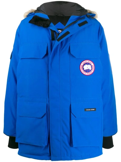 Canada Goose Expedition Logo Patch Parka Coat In Bright Blue | ModeSens