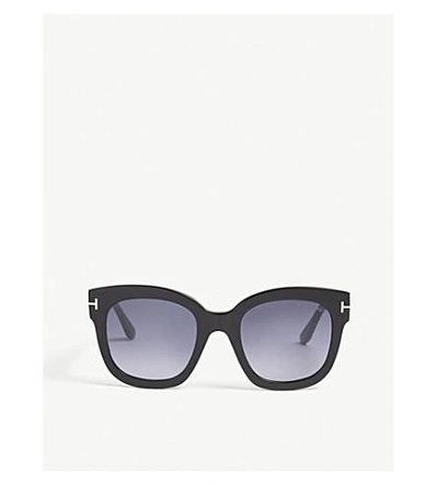 Tom Ford Beatrix Square Plastic Sunglasses In Black