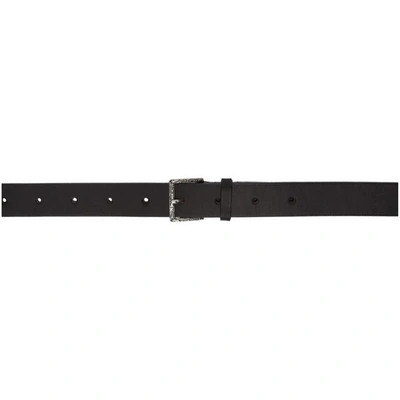 Christian Dada Black Leather Vintage Long Belt