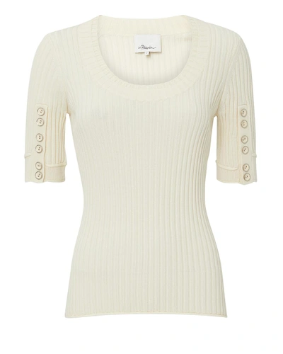 Phillip Lim Ribbed Button Sleeve Top